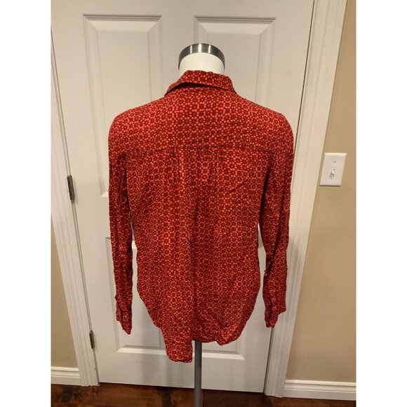 Holding Horses Anthropologie Red Splatter Polka Dot Button-Up Shirt, Size 4 - Picture 4 of 5